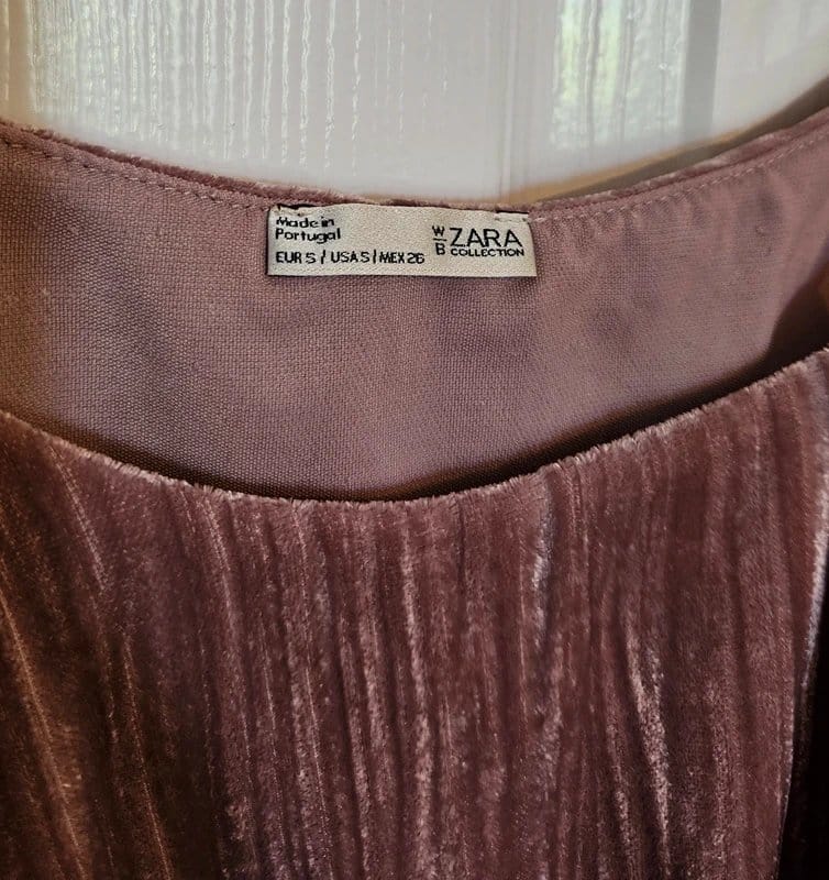 Zara Blush Pink Velvet Strappy Crop Top