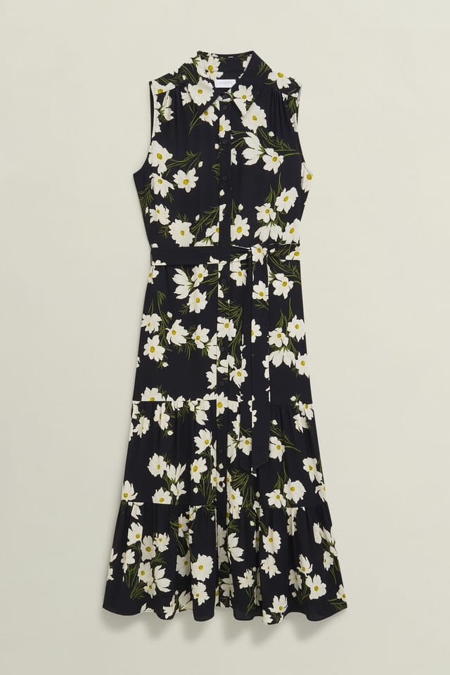 Hobbs London Hobbs London Women's Thea Sleeveless Shirt Dress in Dark Navy - 2