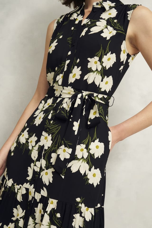 Hobbs London Hobbs London Women's Thea Sleeveless Shirt Dress in Dark Navy - 3