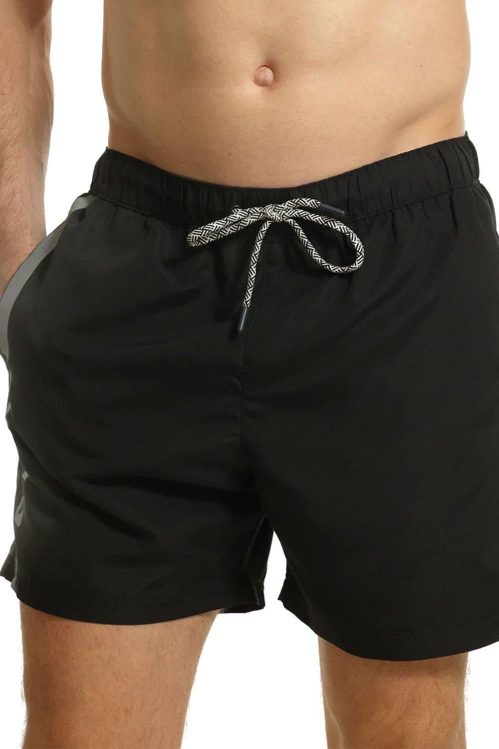 RIPT Essentials RIPT Essentials Men's Vertical Stripe Swim Shorts in Black
