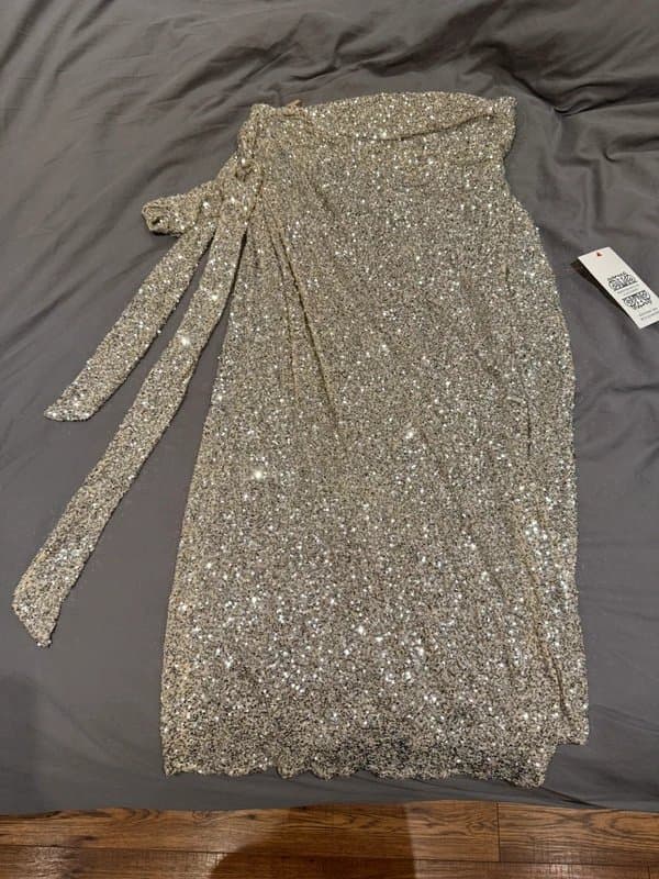 Never Fully Dressed Never fully dressed sequin midaxi wrap skirt