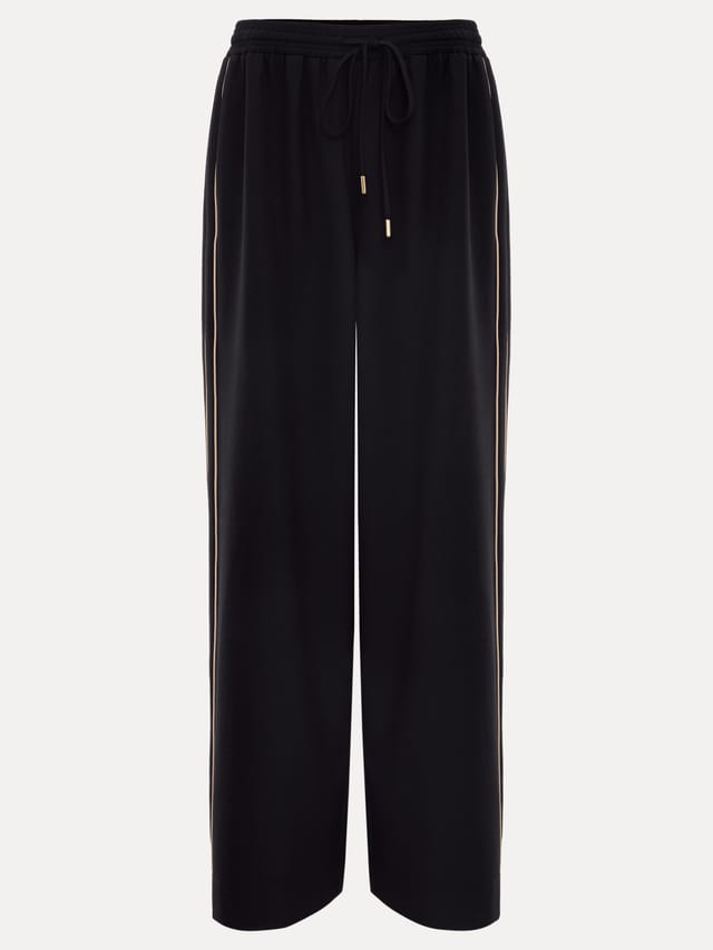 Phase Eight Phase Eight Women's Skye Drawstring Waist Wide Leg Trousers in Black - 2
