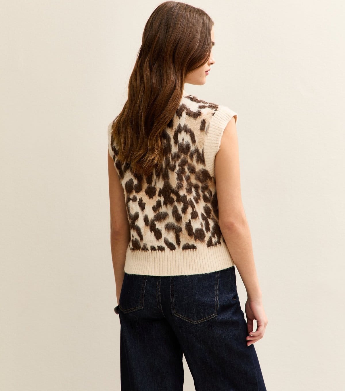 New Look Women's Cream Brushed Animal Tabard New Look - 4
