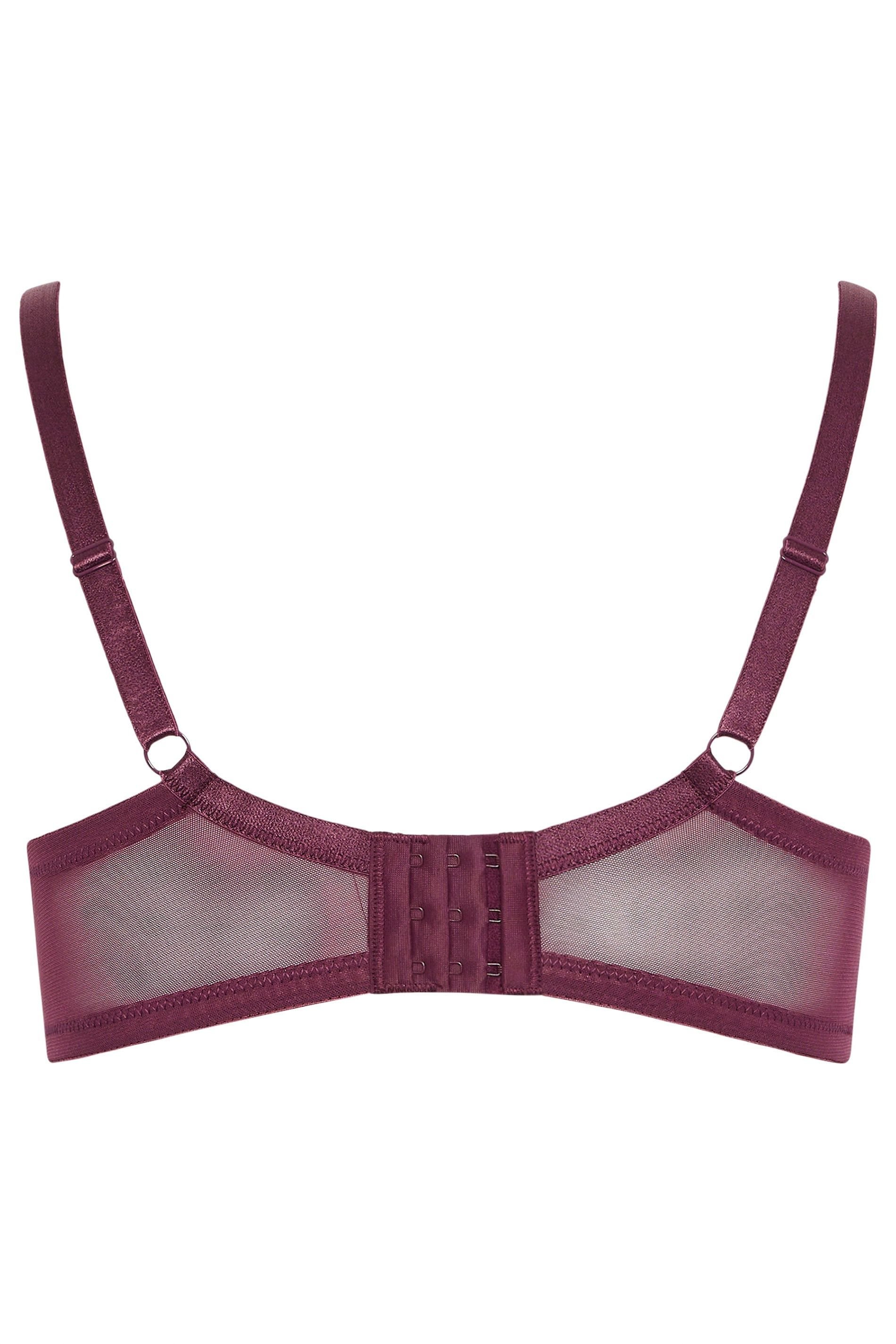 Yours Yours Women's 3 Pack Lace Trim Padded Bras in Red - 3