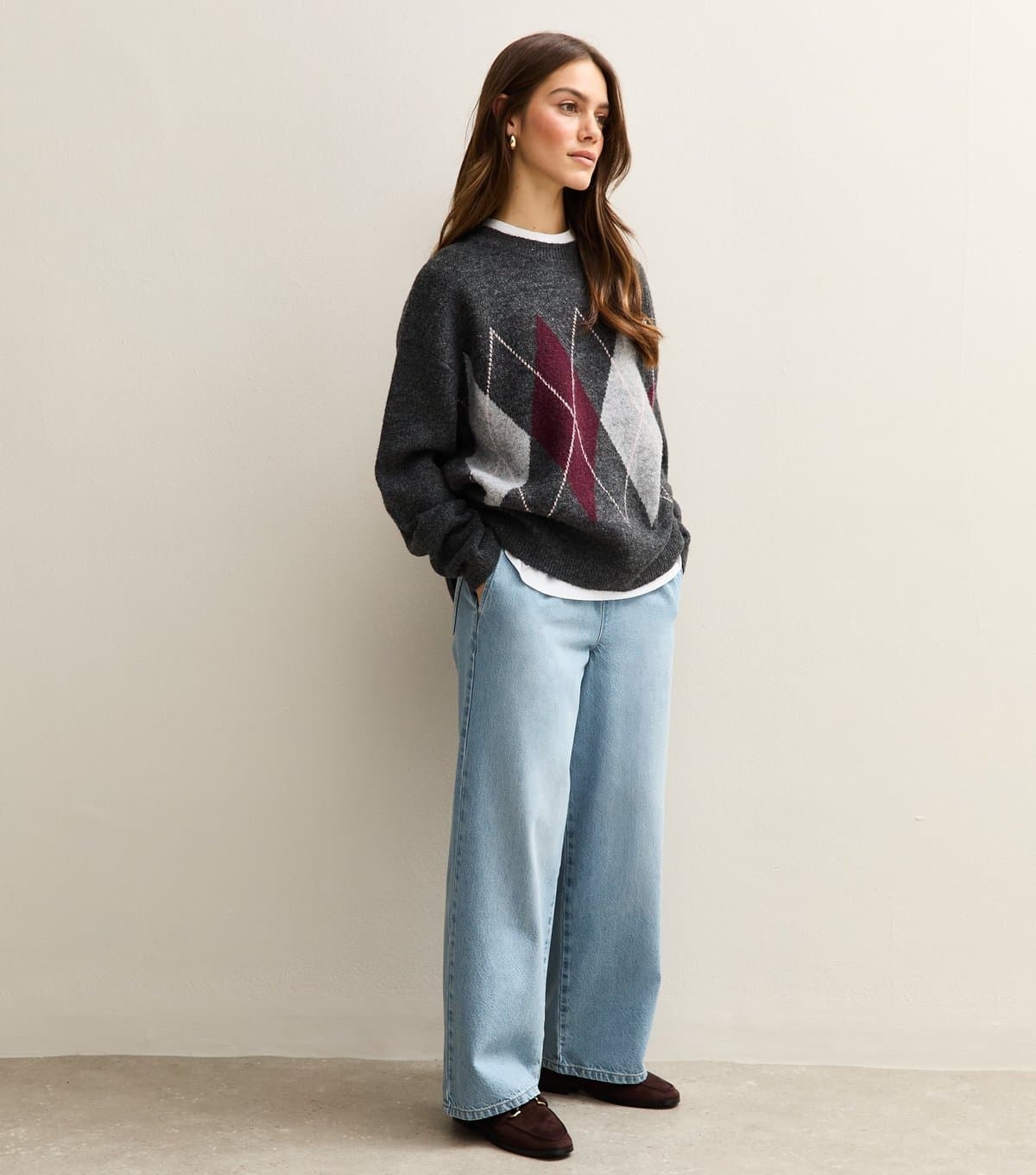 New Look Women's Petite Light Blue Pull On Wide Leg Jeans New Look