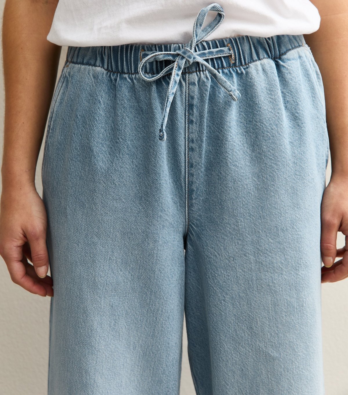 New Look Women's Petite Light Blue Pull On Wide Leg Jeans New Look - 4