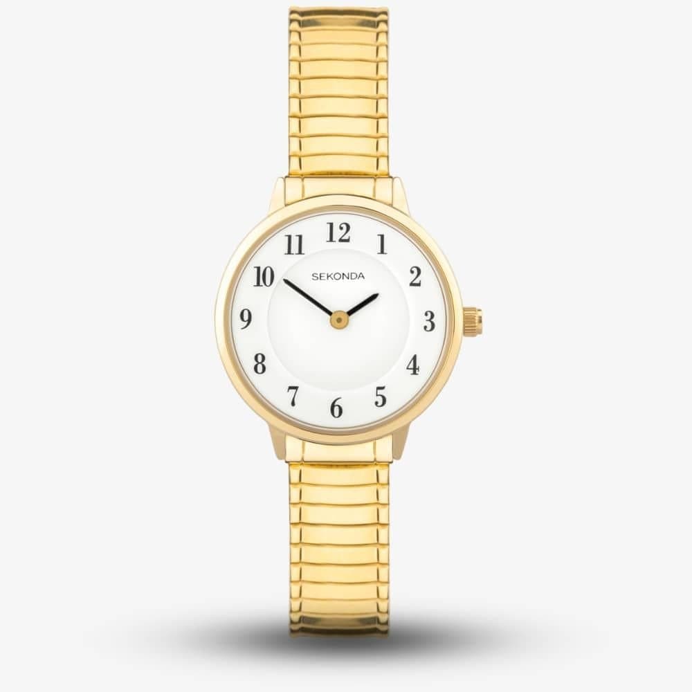 Sekonda Sekonda Women's Easy Reader Gold Expandable Watch 30132 in White