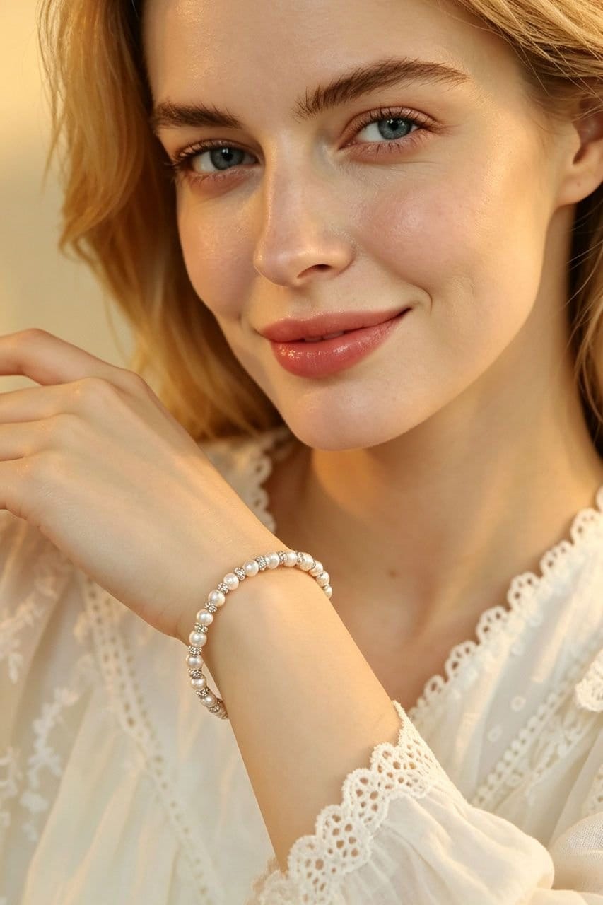 Lovii Lovii Women's Natural Pearl Bracelet 925 Sterling Silver Elegant Jewelry Gift - 1