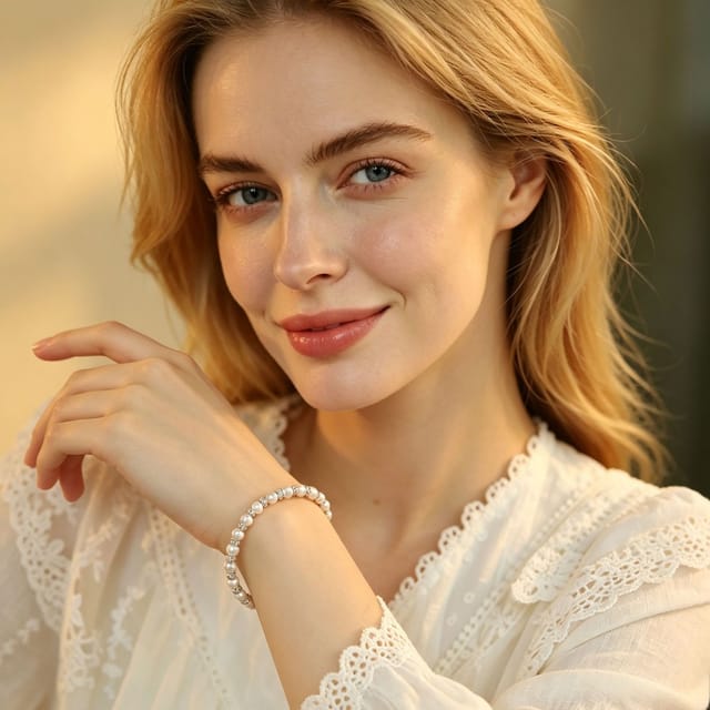 Lovii Lovii Women's Natural Pearl Bracelet 925 Sterling Silver Elegant Jewelry Gift - 2