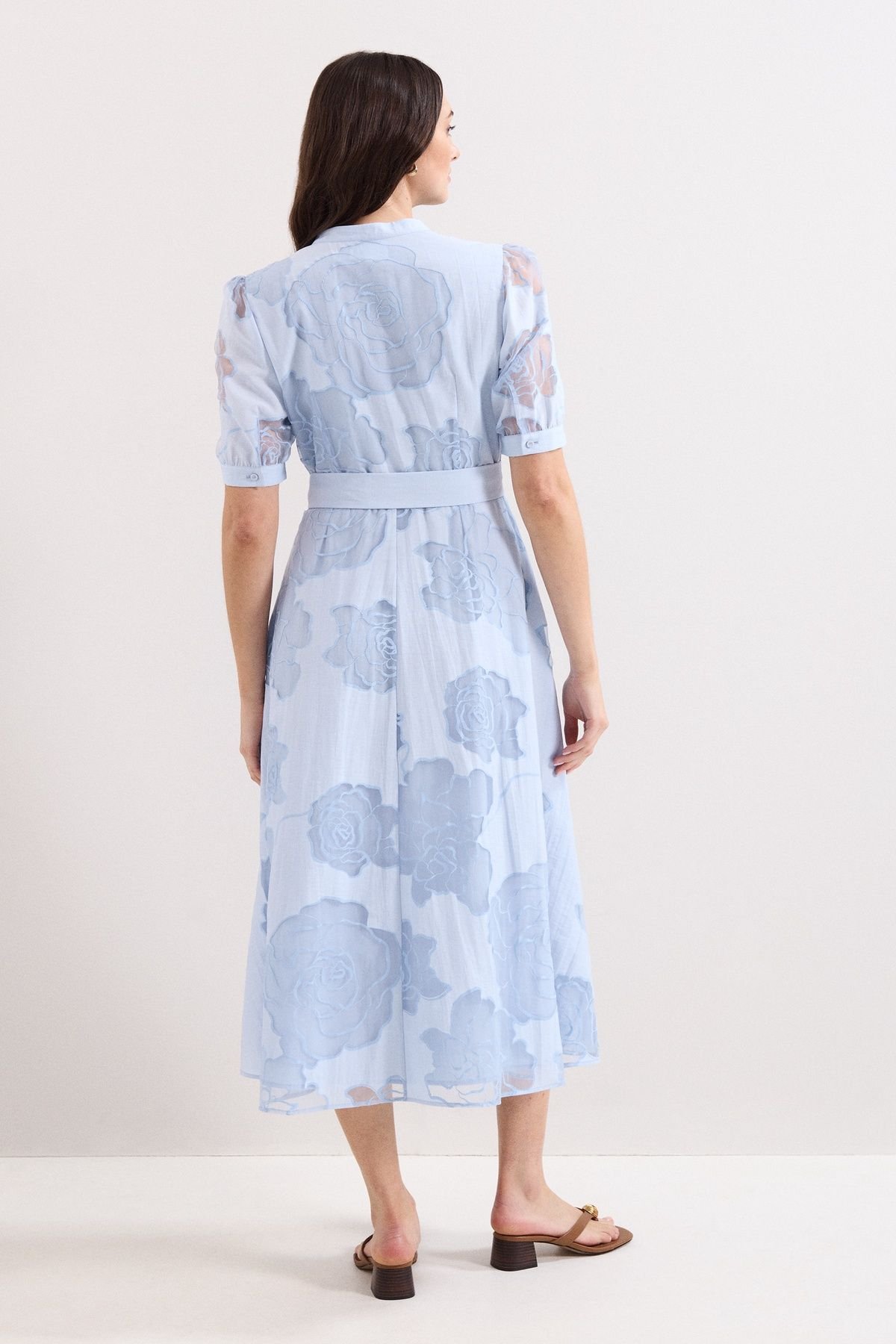 Phase Eight Phase Eight Women's Queenie Belted Midi Dress in Baby Blue - 3