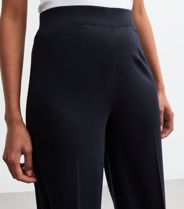 New Look Women's Navy Wide Leg Jersey Trousers New Look - 2
