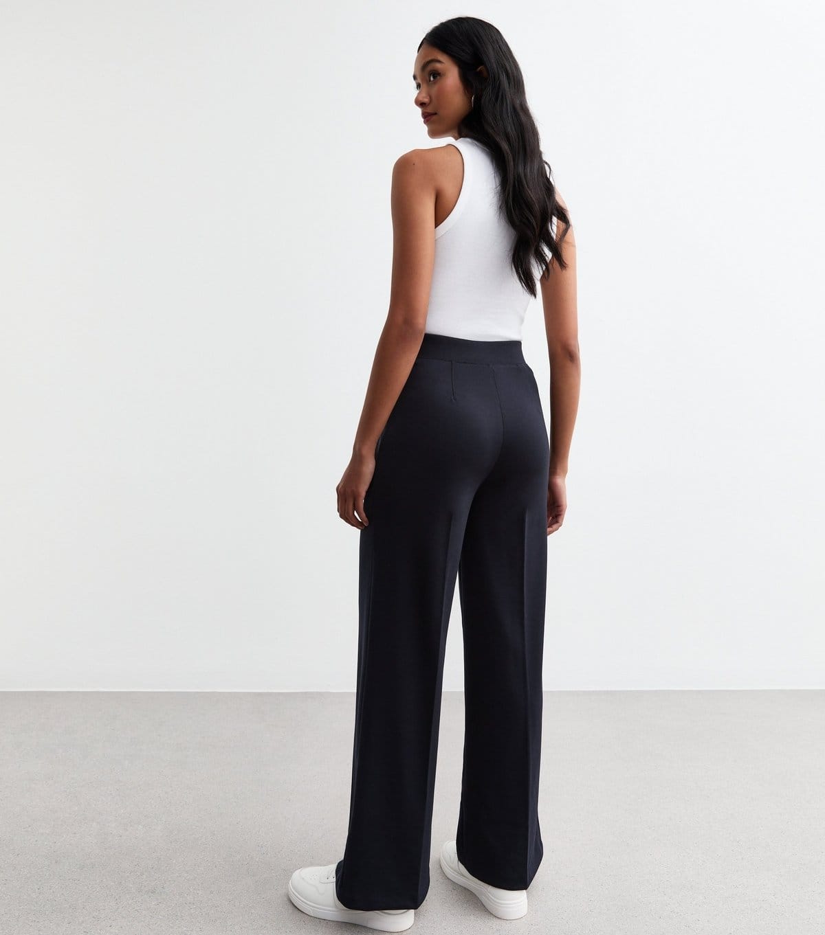 New Look Women's Navy Wide Leg Jersey Trousers New Look - 4