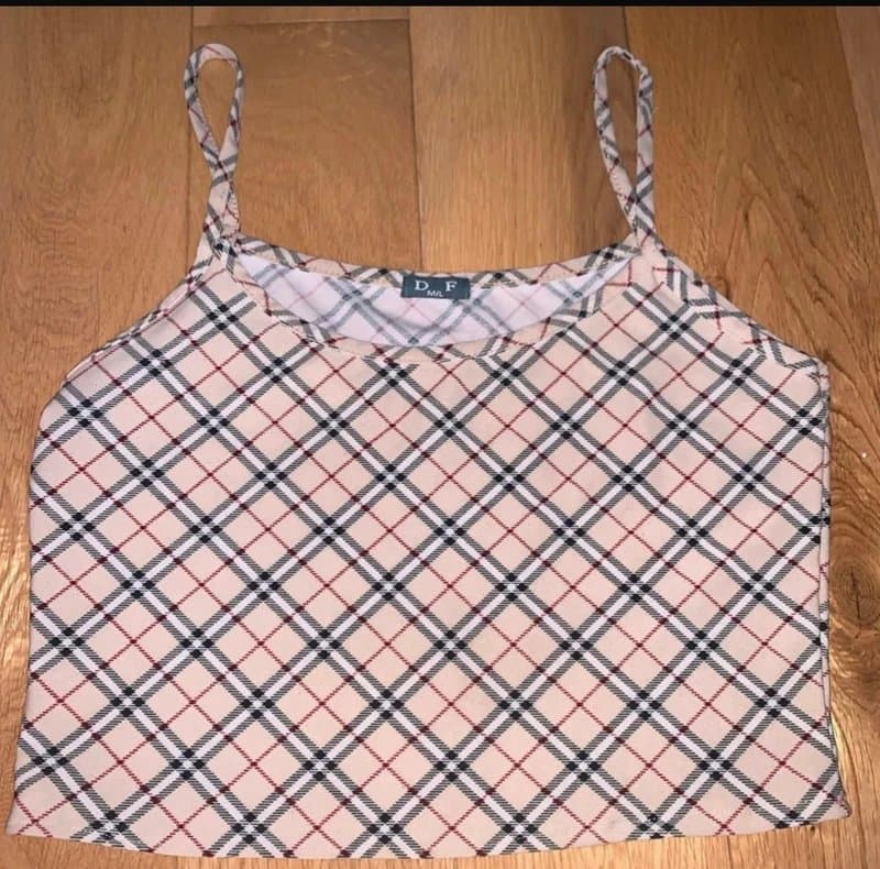 ASOS Check Print Cami Crop Top ASOS Style UK M