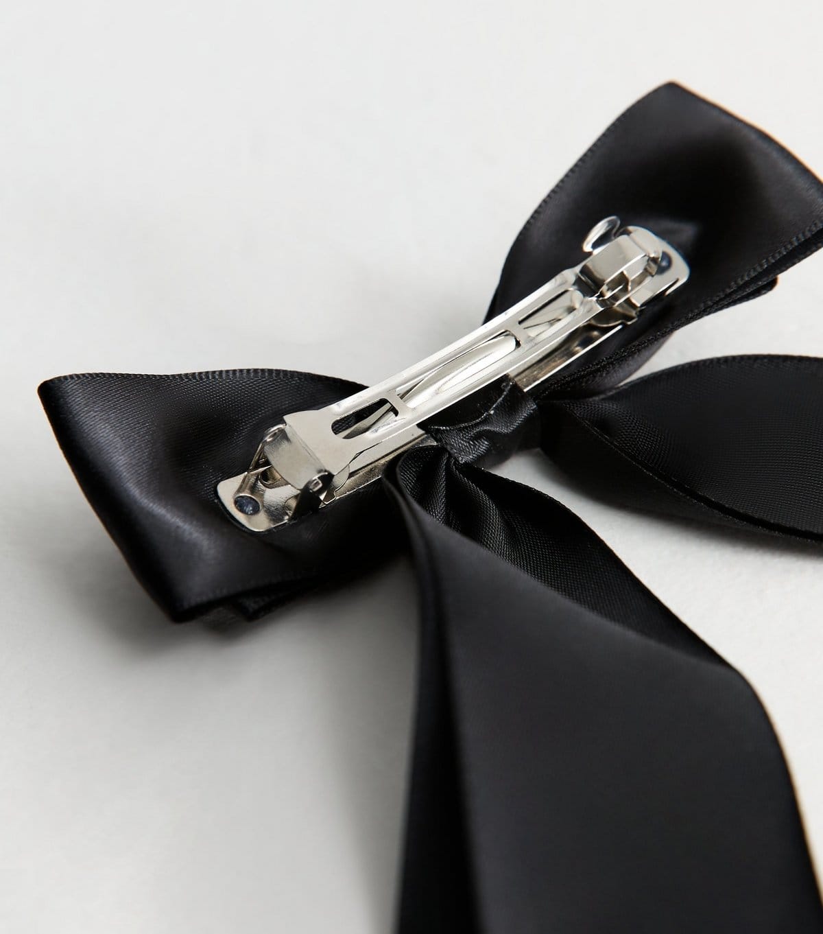 New Look Black Double Bow Satin Hair Clip New Look - 4