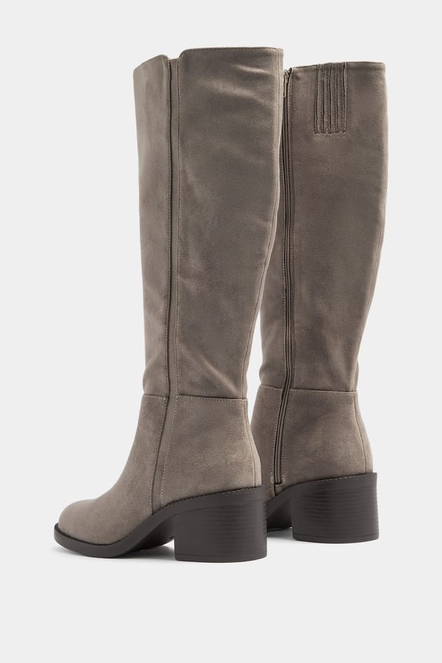 Yours Yours Women's Faux Leather Knee High Boots In Extra Wide EEE Fit in Light Brown - 3