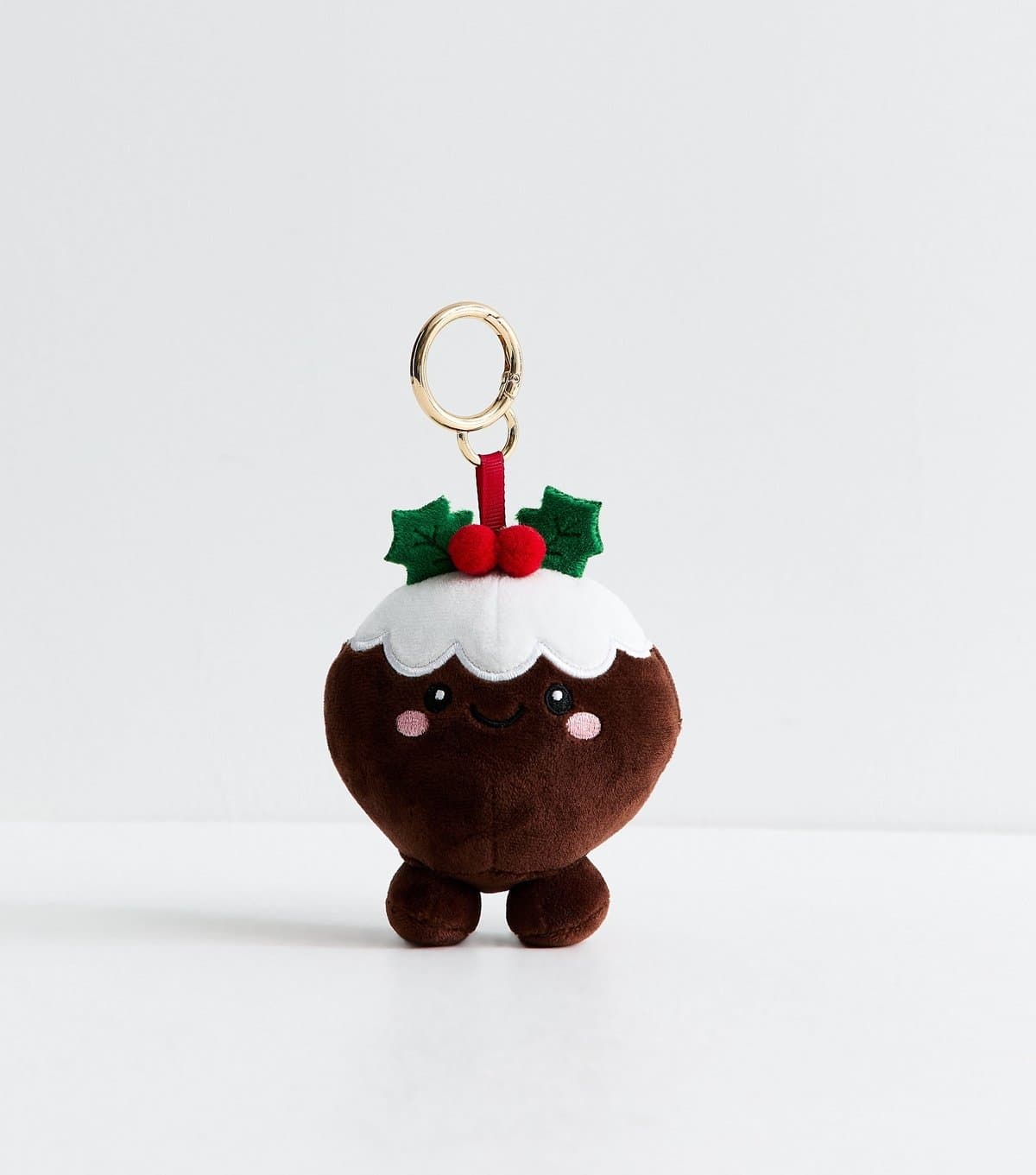 New Look Christmas Pudding Plush Bag Charm New Look