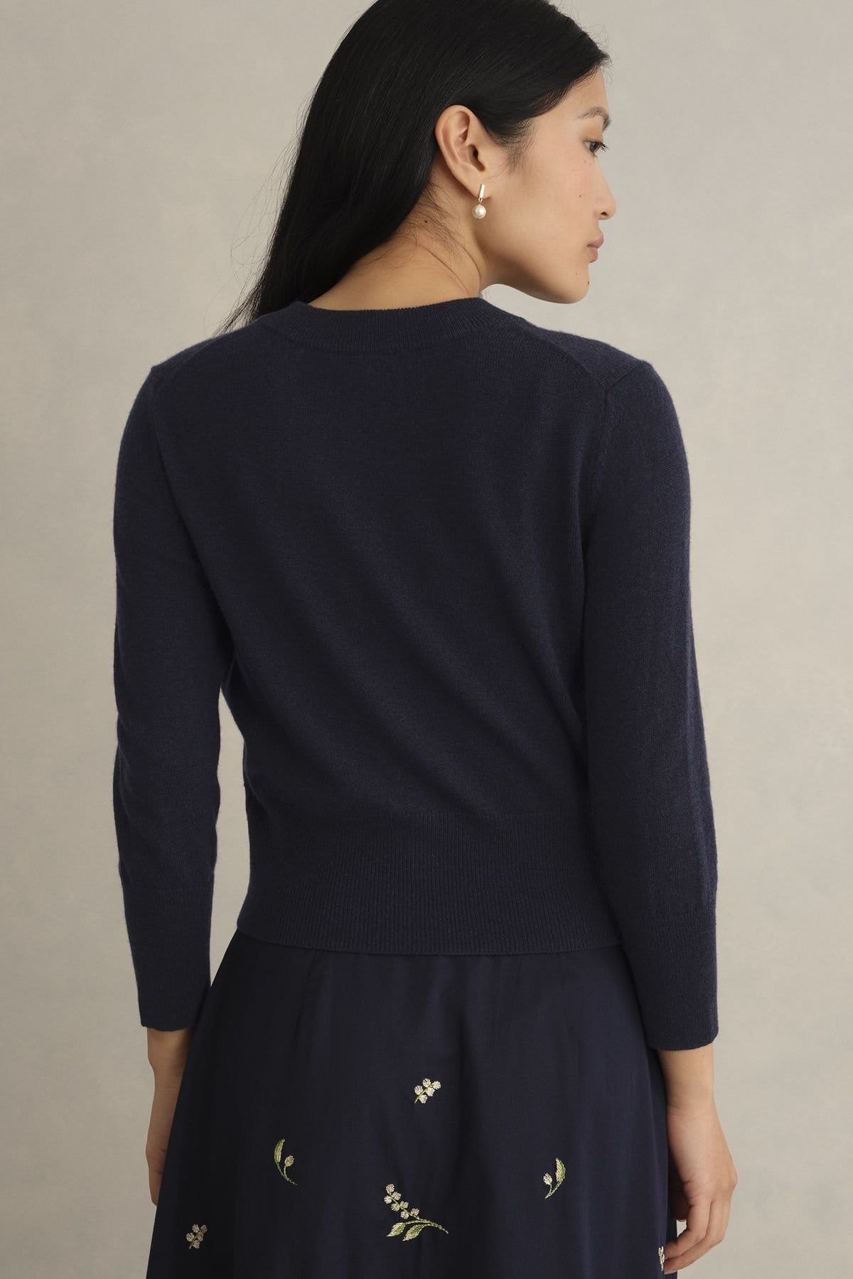 Hobbs London Hobbs London Women's Tresco Cashmere-Blend Button Cardigan in Dark Navy - 4