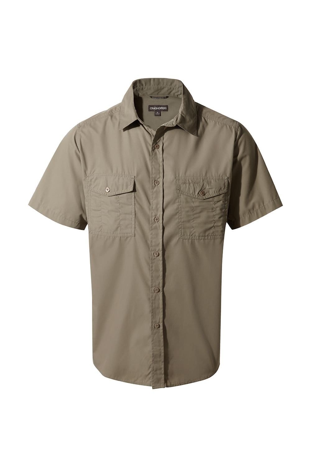 Craghoppers Craghoppers Men's NosiDefense Cotton-Blend 'Kiwi' Short Sleeve Shirt in Bottle Green - 1