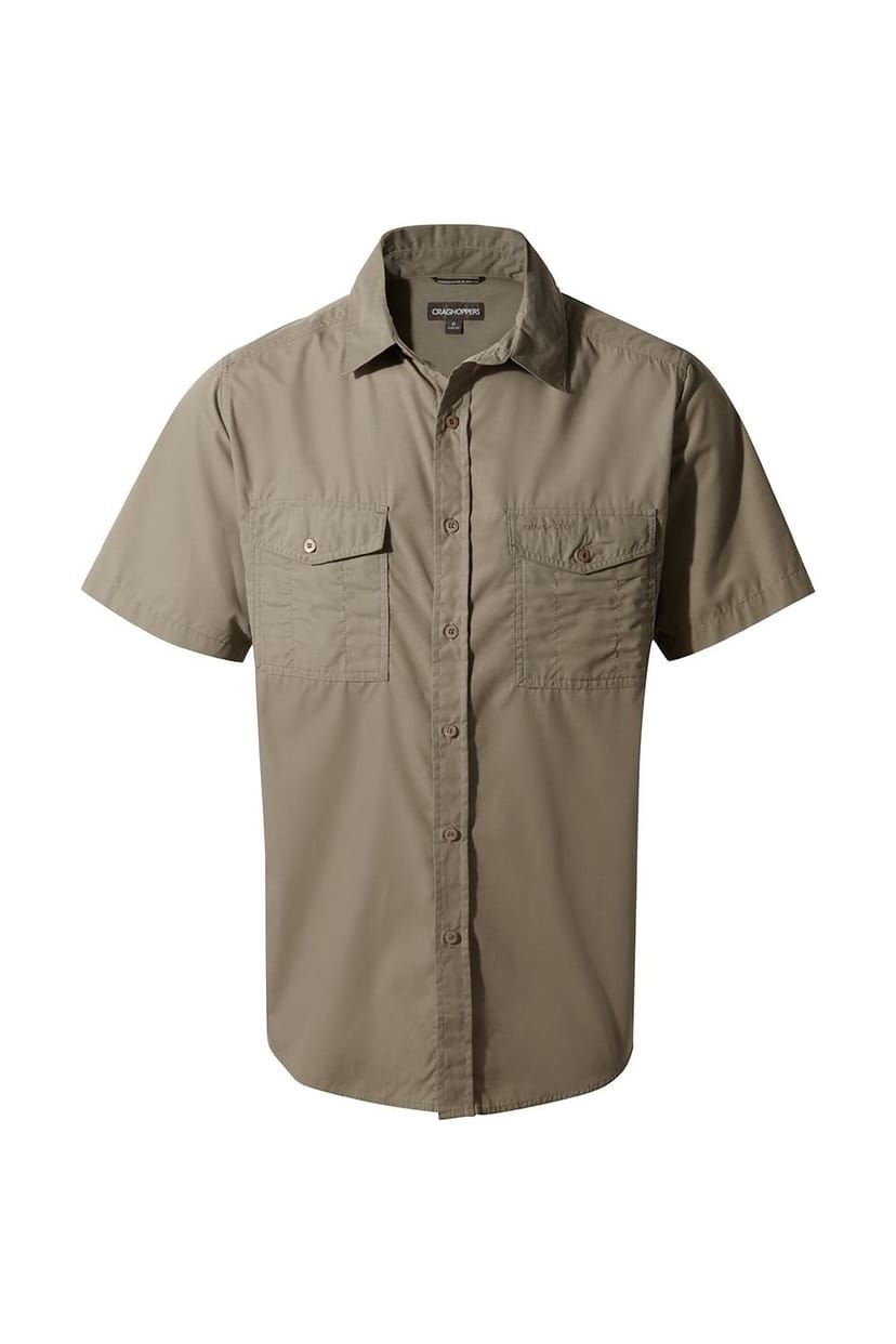 Craghoppers Craghoppers Men's NosiDefense Cotton-Blend 'Kiwi' Short Sleeve Shirt in Bottle Green - 1