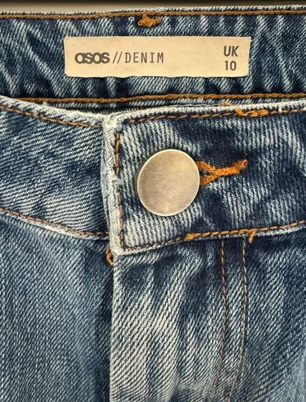 ASOS Asos blue denim jean style raw hem summer mini skirt - Size 10 - 1