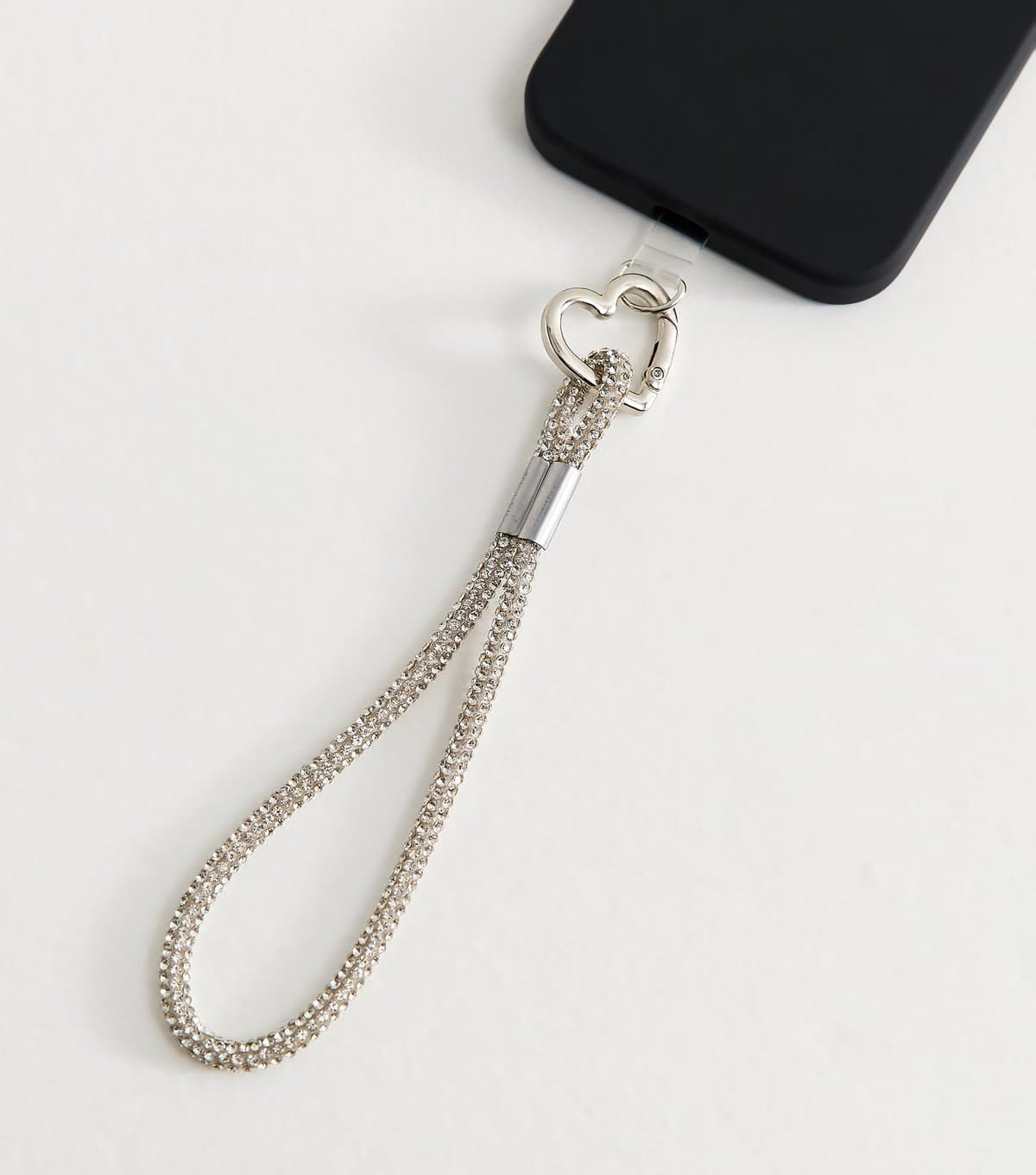 New Look Silver Tone Diamante Embellished Phone Strap New Look