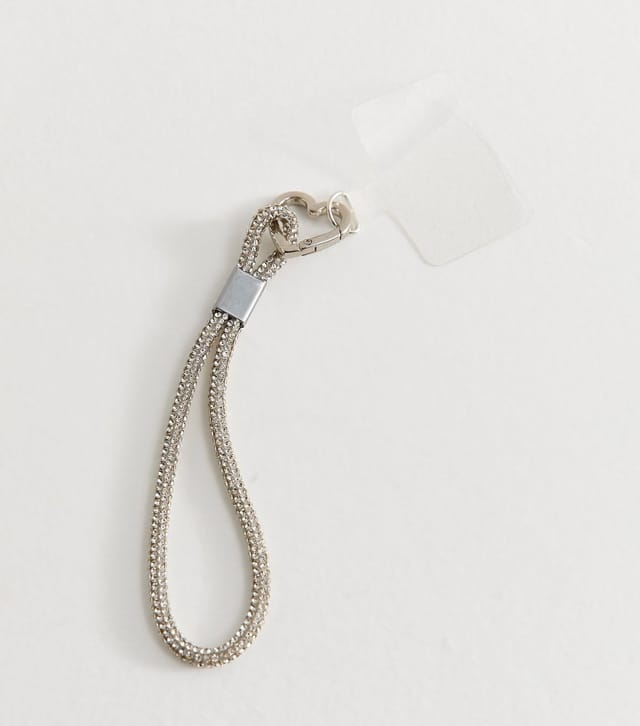 New Look Silver Tone Diamante Embellished Phone Strap New Look - 3