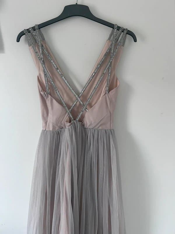 ASOS Blush and grey midi dress