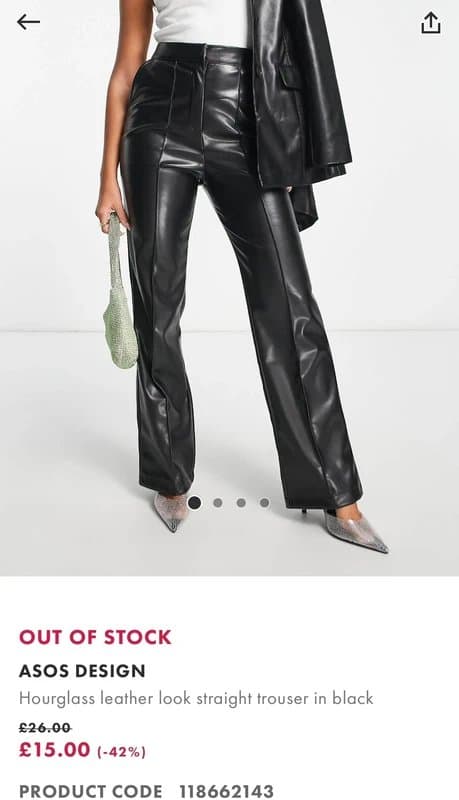 ASOS Faux leather trousers
