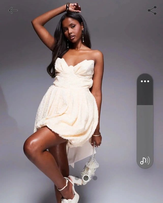 ASOS Luxe Cream Sequin Mini Dress