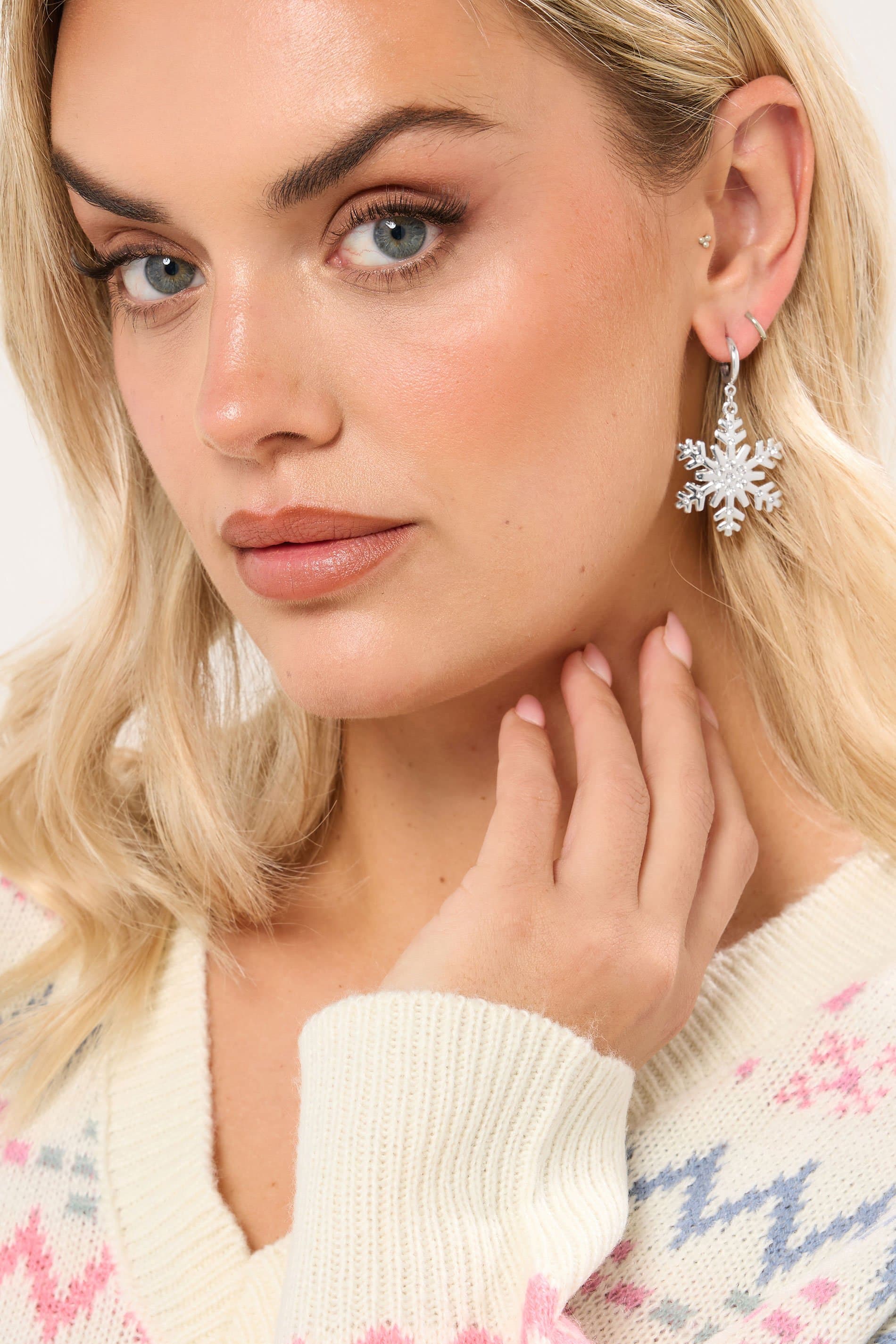 Yours Silver Tone Snowflake Drop Earrings