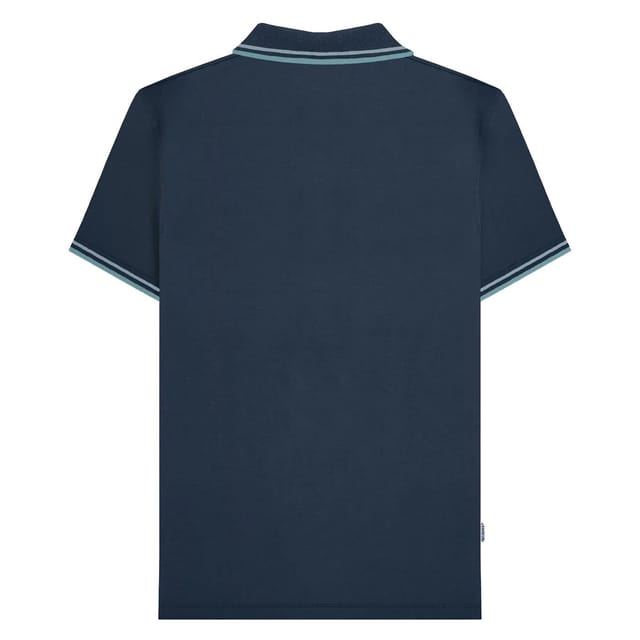 Lambretta Lambretta Men's SS25 Houndstooth Big & Tall Polo Shirt in Navy - 2