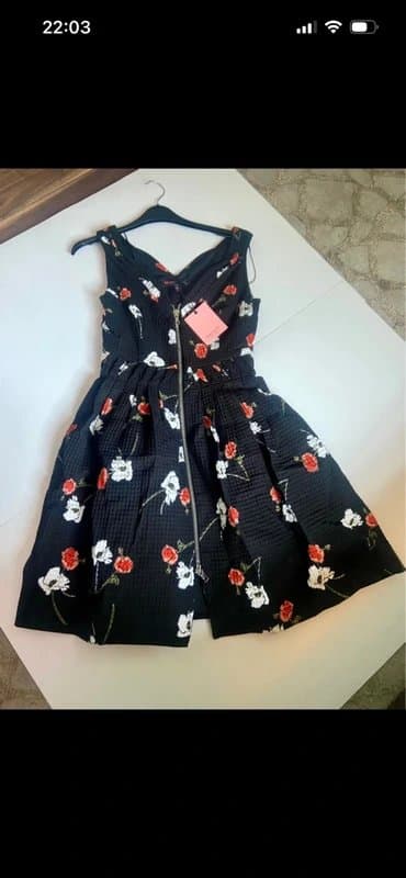 Topshop Kate Moss For TopShop Floral Print Zip Front Dress
