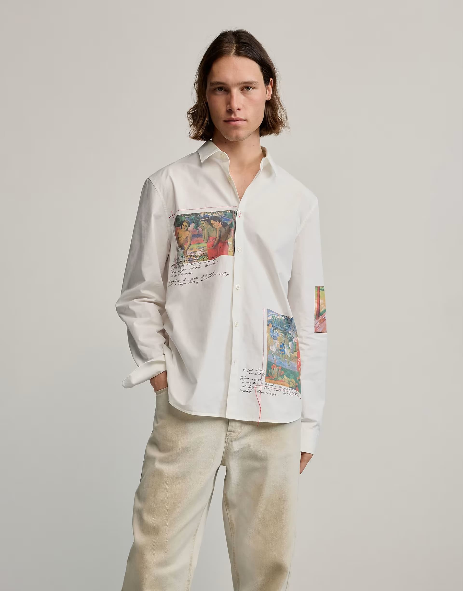 ASOS Desigual Printed gaugin shirt in white