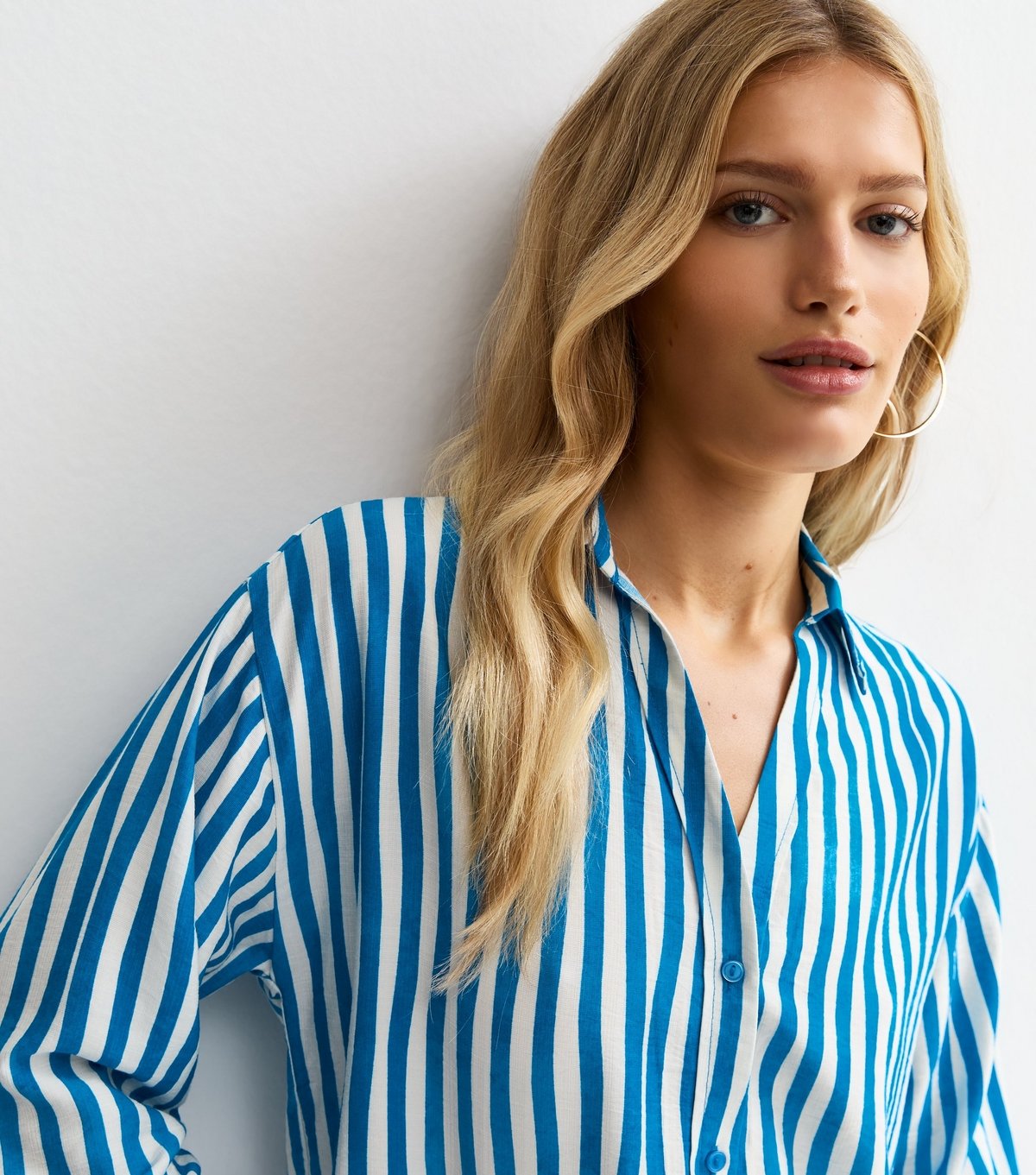 New Look Women's Blue Striped 3/4 Sleeve Shirt New Look - 2