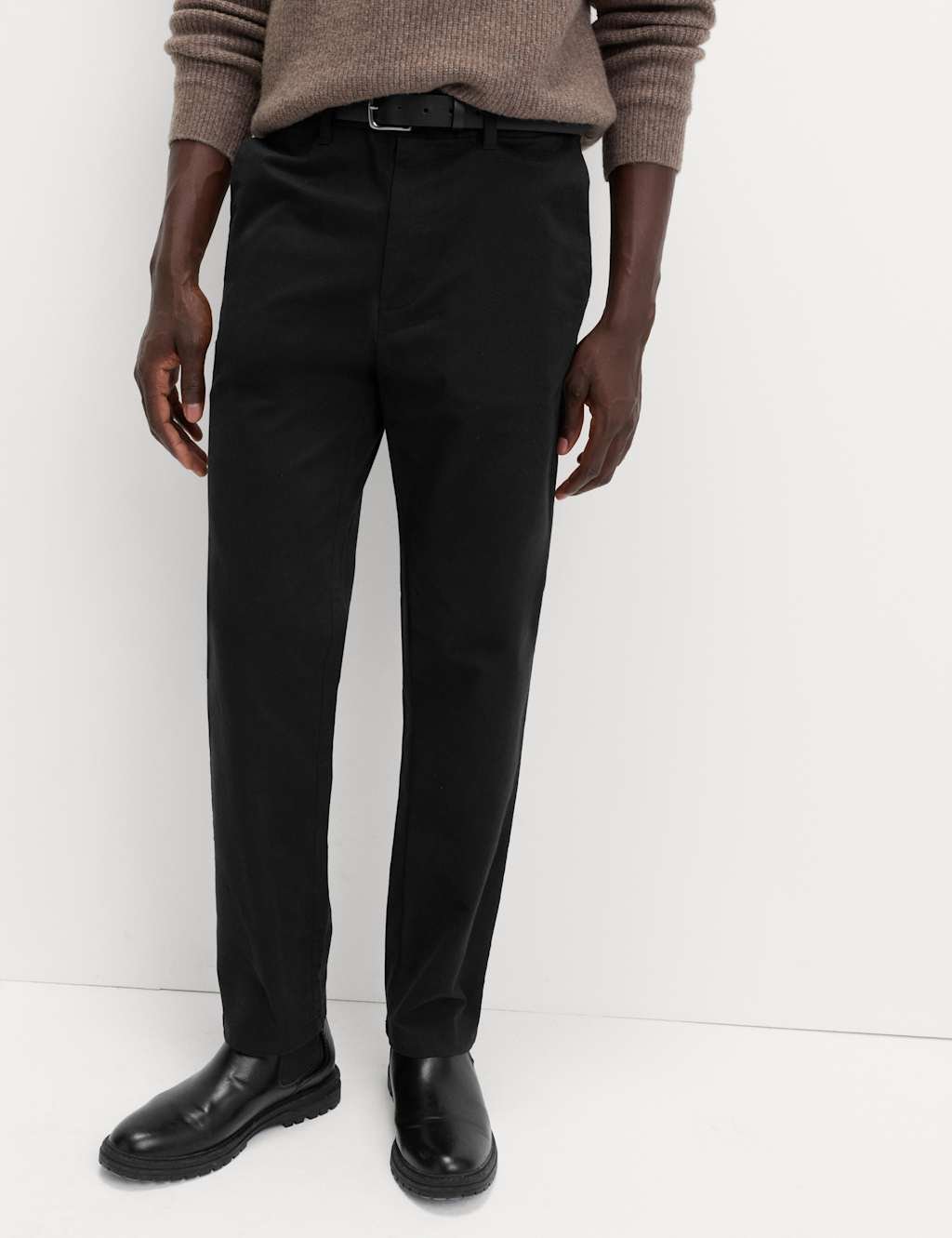 Marks & Spencer M&S Regular Fit Stretch Chinos Black - 3