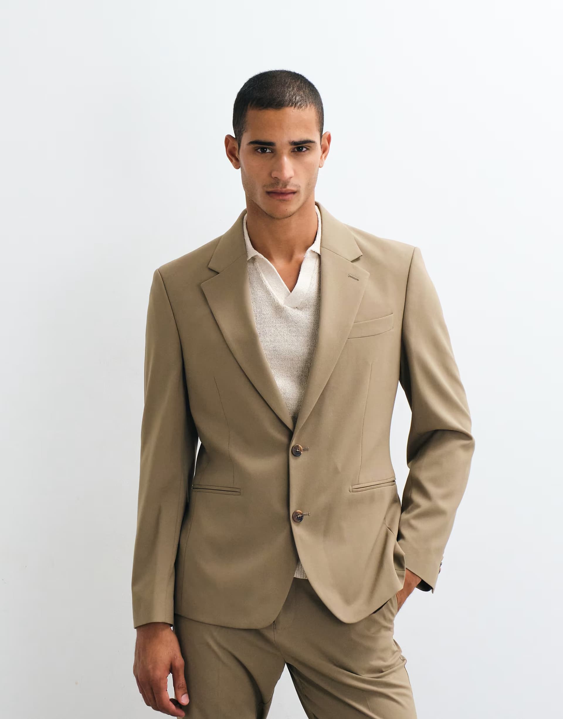 ASOS ASOS DESIGN slim suit jacket in brown