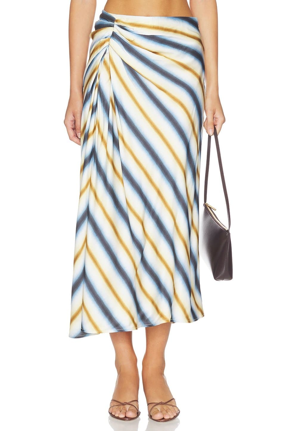 revolve Revolve Tahoe Blue & Milk Chocolate Jean Skirt