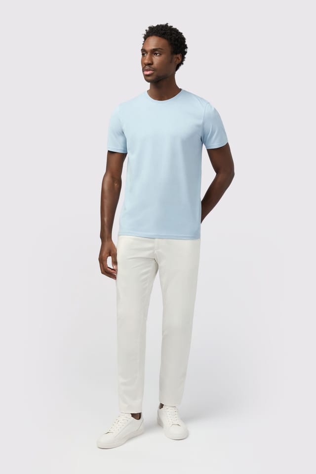 Melka Melka Men's Crew Neck T-Shirt in Light Blue - 2