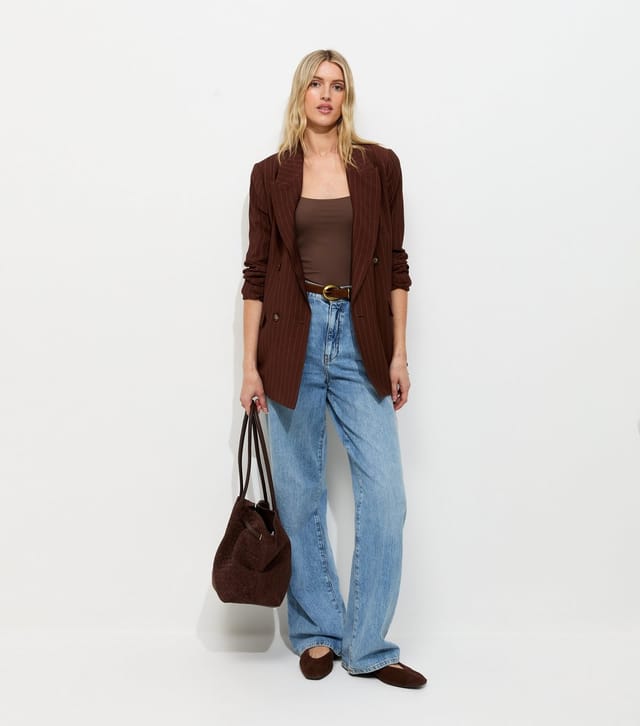 New Look Women's Tall Dark Brown Jersey Square Neck Sleeveless Bodysuit New Look - 3
