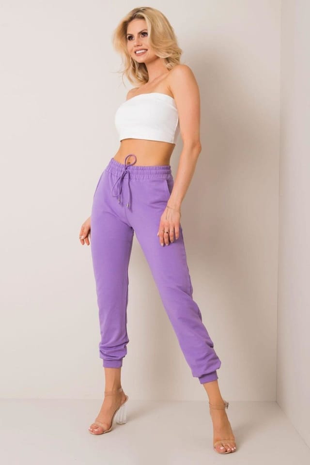 Love Lace Love Lace Women's Fashionable Narrow Leg Sweatpants Tracksuit in Violet - 2
