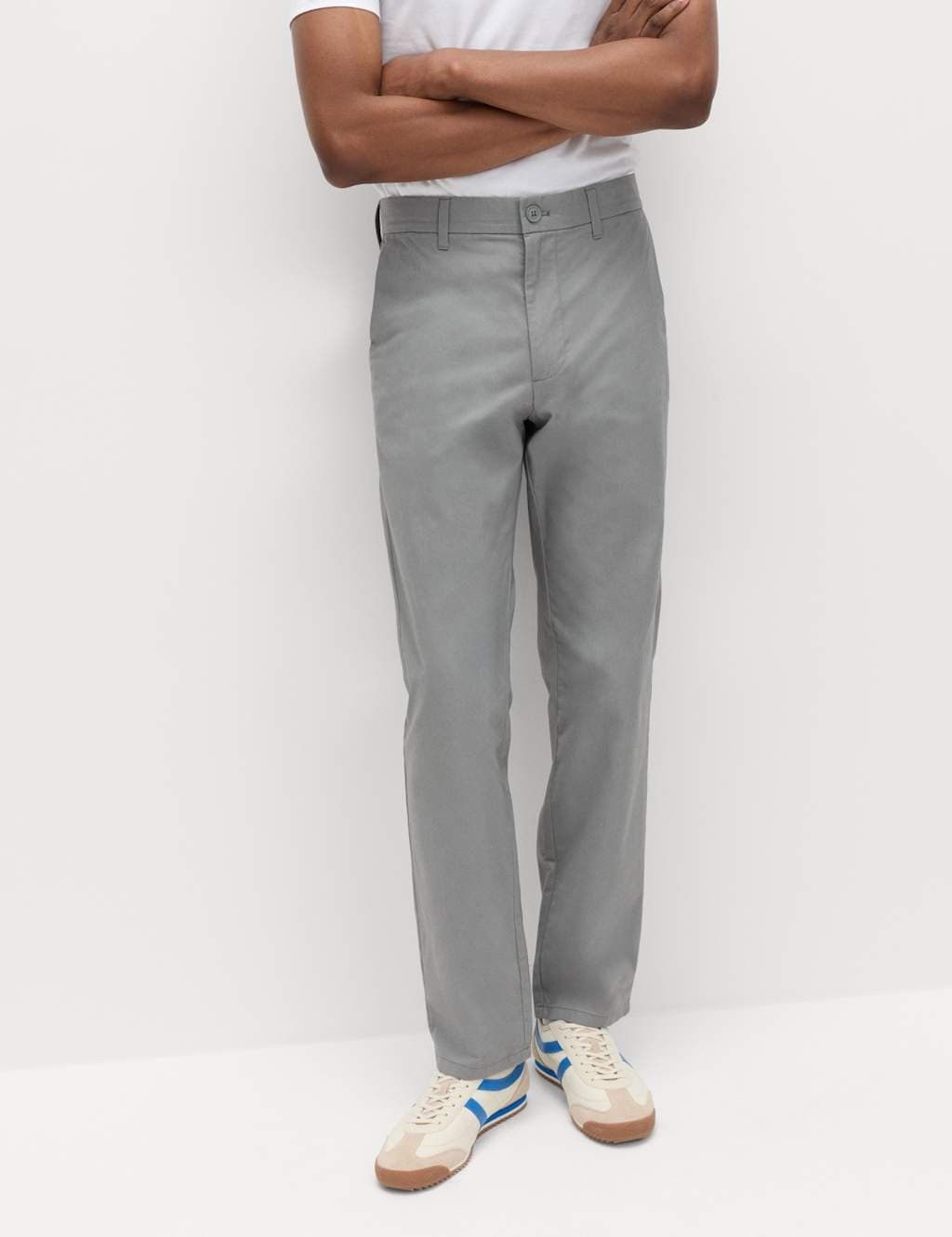 Marks & Spencer M&S Regular Fit Pure Cotton Chinos Ash Grey