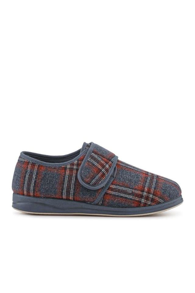 Pavers Pavers Men's Wide Fit Wool Slippers in Grey - 2