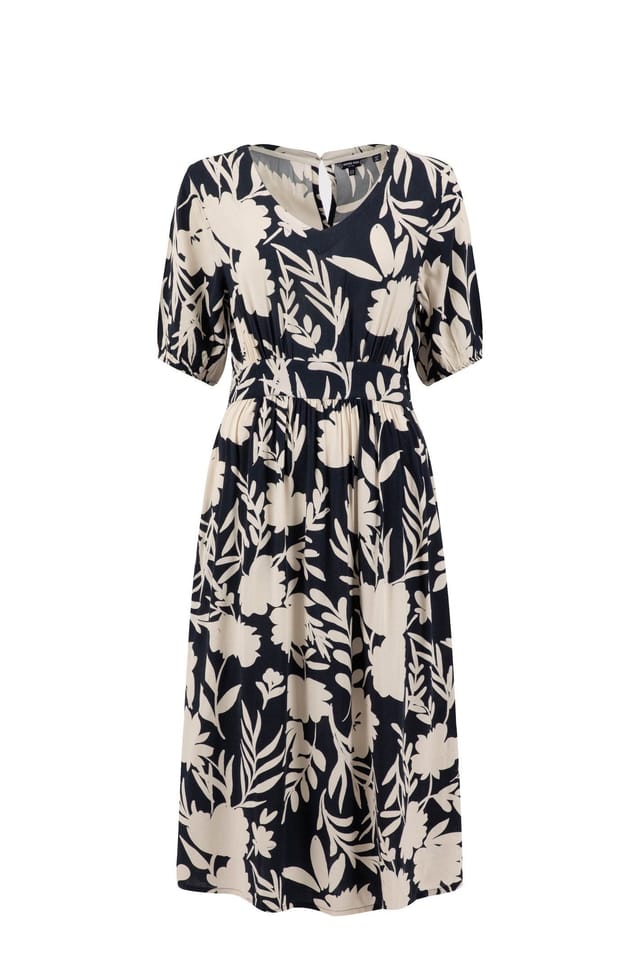 Weird Fish Weird Fish Women's Dilsha Printed Midi Dress in Dark Navy - 2