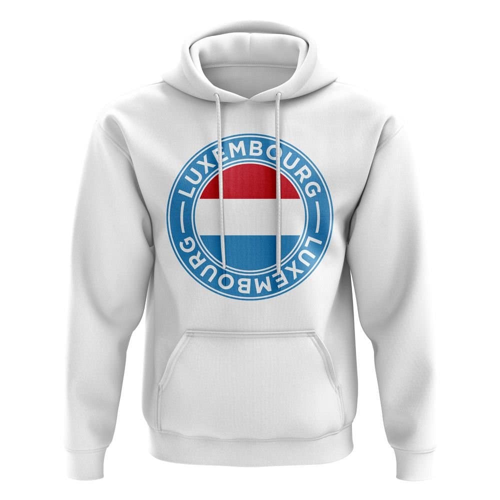 Luxembourg Luxembourg Men's Personalised Football Badge Hoodie in White