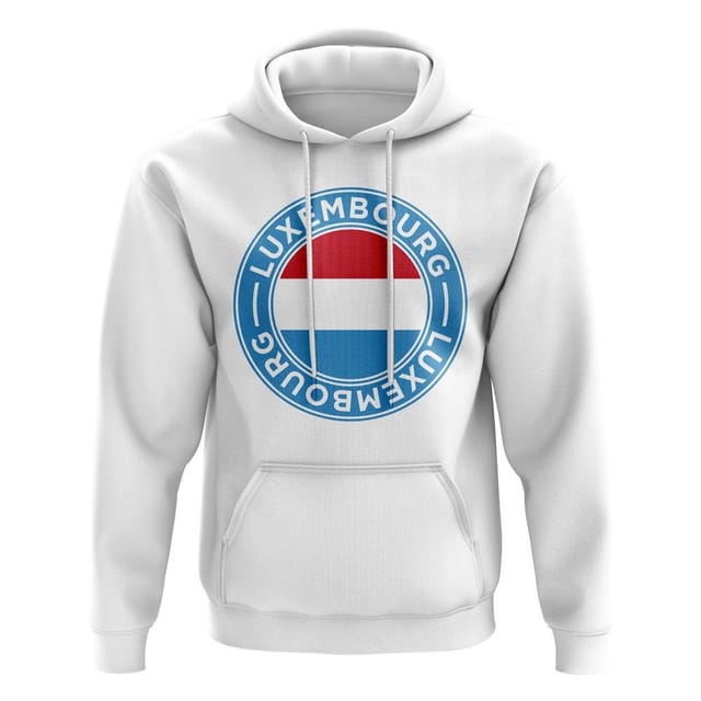 Luxembourg Luxembourg Men's Personalised Football Badge Hoodie in White - 2