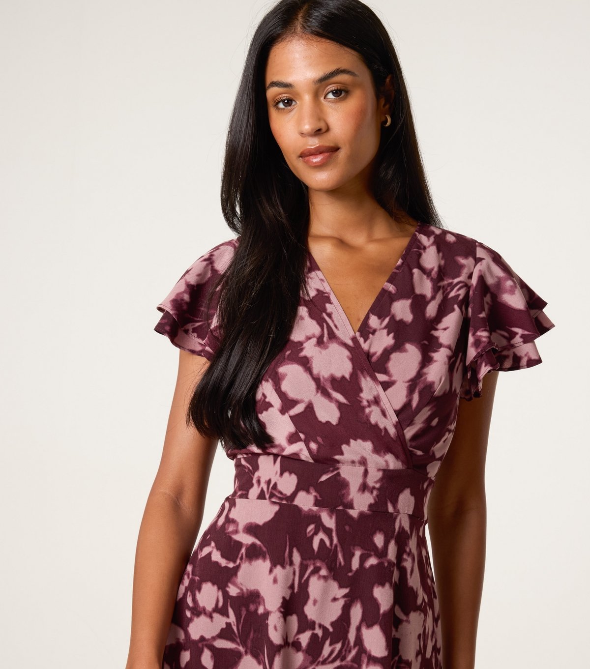 Blue Vanilla Women's Burgundy Floral Print Mini Dress Blue Vanilla New Look - 3