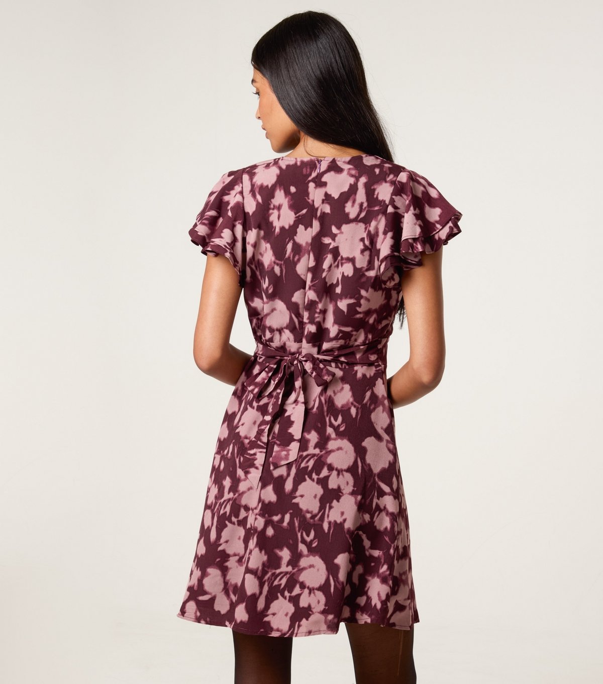 Blue Vanilla Women's Burgundy Floral Print Mini Dress Blue Vanilla New Look - 4