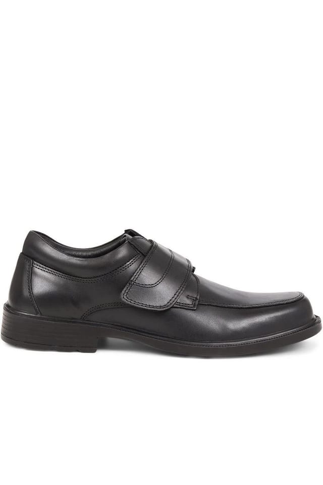 Pavers Pavers Men's Leather Touch-Fasten Shoes in Black - 2