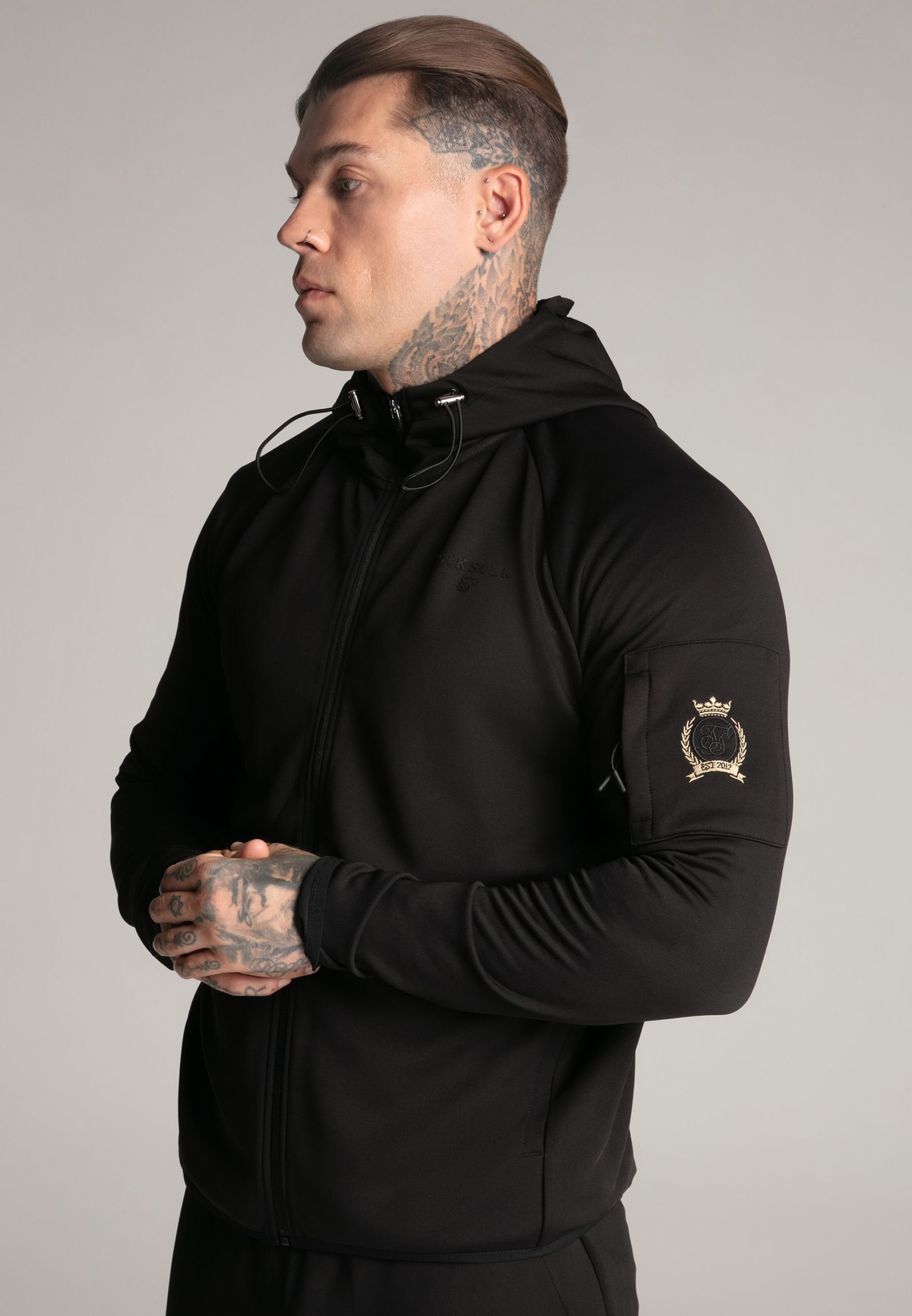 SikSilk SikSilk Men's Grey Full zip Hoodie - 3