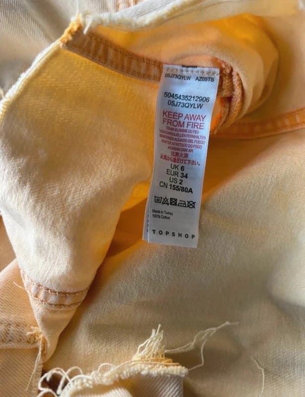 Topshop Topshop Ladies Cropped Yellow Denim Jacket Size 6   - New without Tag